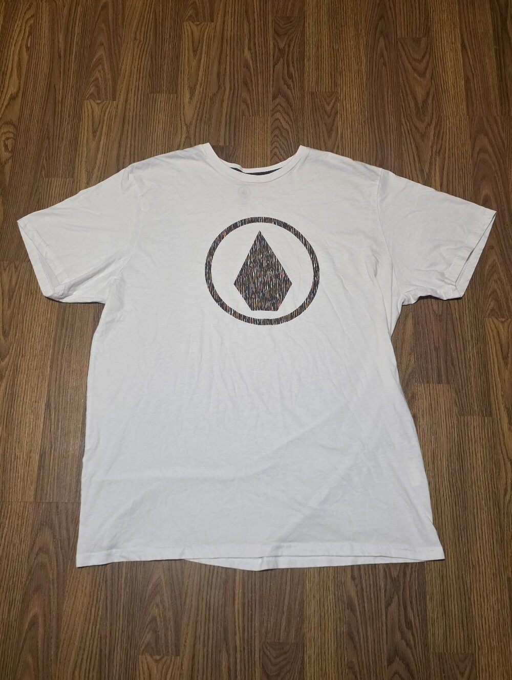 Volcom Men's Infillion Graphic Tee White Circle Stone Logo T-Shirt Size XL E53